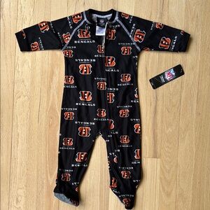 Bengals NFL Black One Piece Footies with Team Logos